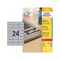 Avery Zweckform L6133-20 Typenschild-Etiketten, 70 x 37 mm, silber, 480 Stk/Pack