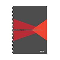 Zápisník Leitz 4496 Office, A4, linkovaný, 180 stran, PP, červený