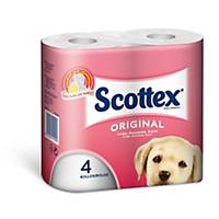 Pack de 4 rollos de papel higiénico doméstico SOTTEX de 2 capas y 12m de largo