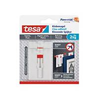 Adjustable adhesive nail Tesa 77777, wallpaper / plaster, 2 kg, 2 bags