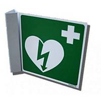 Winkelschild für Defibrillator, 17.8x20.3 cm, grün