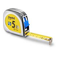 Rollmeter, Rieffel 1225SB, 5 Meter, 19mm breit, Metall, 1:1, chrom/gelb