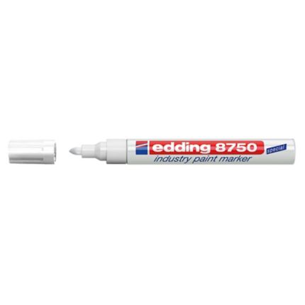 Marcatore extra indelebile a vernice Edding E-8750 punta tonda bianco
