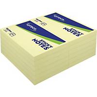 Lyreco Sticky Notes 125x75mm 100-Sheet Yellow - Pack Of 12
