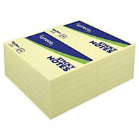 Pack de 12 blocks de 100 notas adhesivas Lyreco - amarillo - 76 x 127 mm