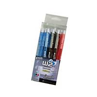 G soft W2 Retractable Ballpoint Pen 0.5mm Mix of Colours - Pack of 15