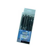 G soft W2 Retractable Ballpoint Ballpoint Pen 0.7mm Black - Pack of 15