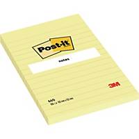 Post-It Notes Feint-Ruled Pads 102X152mm Yellow - Pack 6