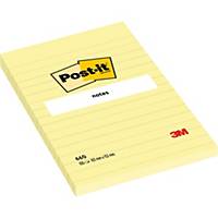 Post-it® Notes 660YEL, jaune canari, ligné, 102 x 152 mm, la pièce