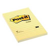 Post-It Notes Ruled Pads 102X152mm Yellow, 1 x 100 sheets