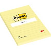 Notas adhesivas Post-it - 102 x 152 mm - rayadas - amarillo