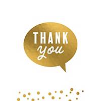 Greeting card thank you in gold - pack of 6