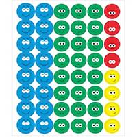 Autocollants de récompense Apli, visages expressifs, 4 couleurs, les 576 pièces