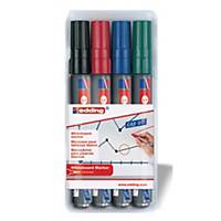 Edding 250 non-permanent marker bullet tip assorted colours - box of 4