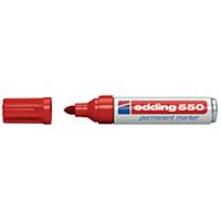 Marqueur indélébile Edding 550, pte ronde, largeur de trait 3-4 mm, rouge
