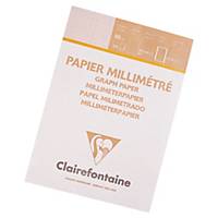 Papier millimétré bistre A4 Clairefontaine - 90 g - bloc 50 feuilles