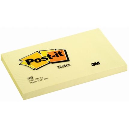 Post-it 655S-N Pack de 5 Blocs-Notes Format 127x76 mm Couleur Néon 