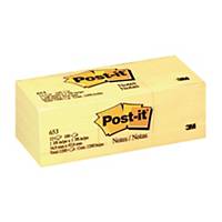 Post-It Notes Canary Yellow 38X51mm - Pack of 12
