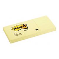 Karteczki samoprzylepne Post-it® Żółte, 38x51mm, 12x100 sztuk