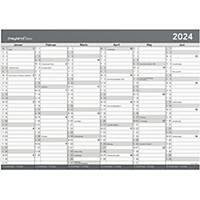 Kalender Mayland Basic 2688 00, 2 x 6 måneder, 2024, A2, whiteboard