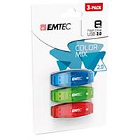 Memoria USB Emtec Color Mix C410 8 GB - conf. 3