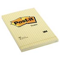 Bloco 100 notas adesivas Post-it quadriculadas amarelas Dimensões:102x152mm