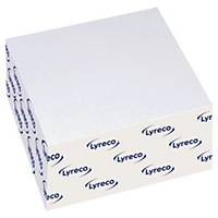 Cubo de 400 notas Lyreco - papel reciclado - branco - 76 x 76 mm
