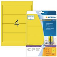 Herma Ordner-Etiketten 5096, kurz / breit, gelb, 80 Stück