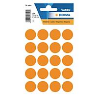 Multipurpose labels HERMA 1874, 19 mm, round, bright orange, pack of 100 pcs