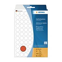 HERMA 2232 Round Label 13mm Red - Box of 2464 Labels