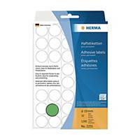 HERMA 2255 Round Label 19mm Green - Box of 1280 Labels