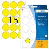 Herma 2271 ronde gekleurde etiketten, 32 mm, geel, per 480 etiketjes