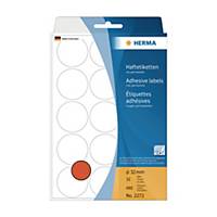 HERMA 2272 Round Label 32mm Red - Box of 480 Labels