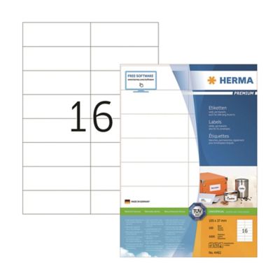 HERMA 4462 Multi-purpose Label 105 x 37mm Wh - Box of 1600 Labels