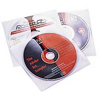 CD/DVD sleeve Durable, for 1 CD/DVD, white/transparent, package of 10 pcs