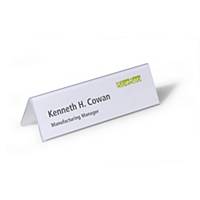 Durable Clear Plastic Table Place Name Holders - 61x210mm, Pack of 25