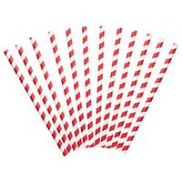 Red And White Paper Straws- Pack of 250