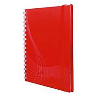 Zápisník Notizio, A5, štvorčekový, s tvrdým obalom, 180 strán, červený