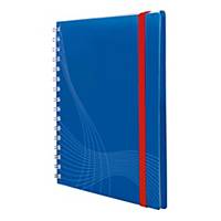Notizio Notizbuch, A5, mit festem Umschlag, kariert, blau, 90 Blatt