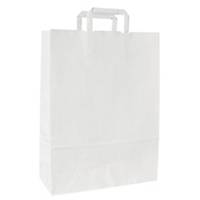 Papierová taška, biela, 26 x 12 x 35 cm, 50 kusov