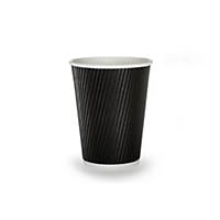 Black Ripple Wall Hot Cup 12oz- Pack of 25