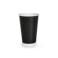Black Ripple Wall Hot Cup 16oz- Pack of 25