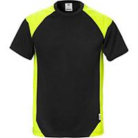 Fristads Dynamic 7046 t-shirt, short sleeves, black/fluo yellow, size L