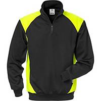 Fristads Dynamic 7048 sweater, long sleeves, black/fluo yellow, size M