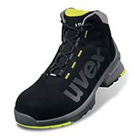 Uvex 8545.8 high S2 safety shoes, SRC, ESD, black/lime green, size 37, per pair