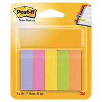 Post-it® notemarkører, 5 assorterede farver, 5 x pakke a 100 ark