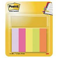 Post-It Note Page Markers 15x50mm Neon 5 Pads