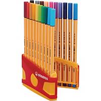 Stabilo Point 88 fineliners 0,4mm assorted colours - box of 20