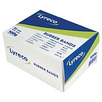Caja de 100 gr (250 aprox) de gomas estrechas LYRECO Largo: 80 mm