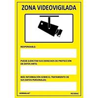 Placa  cámara de vigilancia  -  PVC - 297 x 210 mm